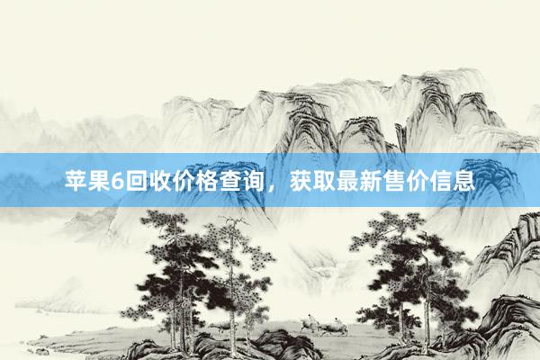 苹果6回收价格查询，获取最新售价信息